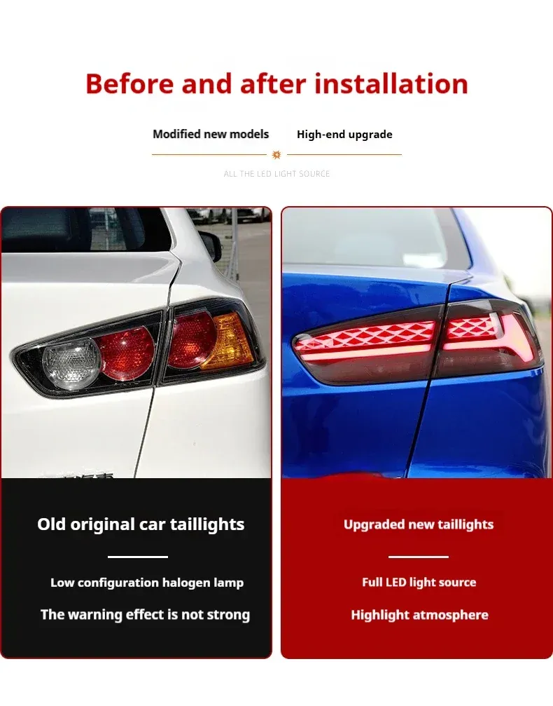 Задние LED-фонари динамический поворотник для Mitsubishi Lancer (2009-2018), комплект, комплект, FT Carlight Carlight — фото 7