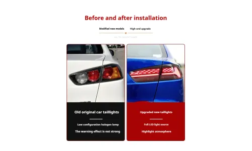 Задние LED-фонари динамический поворотник для Mitsubishi Lancer (2009-2018), комплект, комплект, FT Carlight Carlight — фото 7