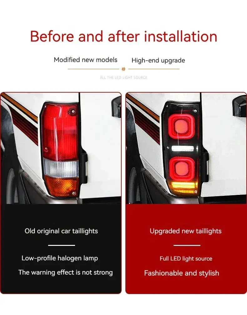 Задние LED-фонари динамический поворотник для Toyota Land Cruiser 70 (1984-2024), комплект, комплект, FT Carlight Carlight — фото 6
