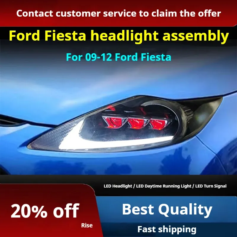 Фары передние LED с ходовыми огнями для Ford Fiesta (2009-2012), комплект, комплект, FT Carlight Carlight — фото 2