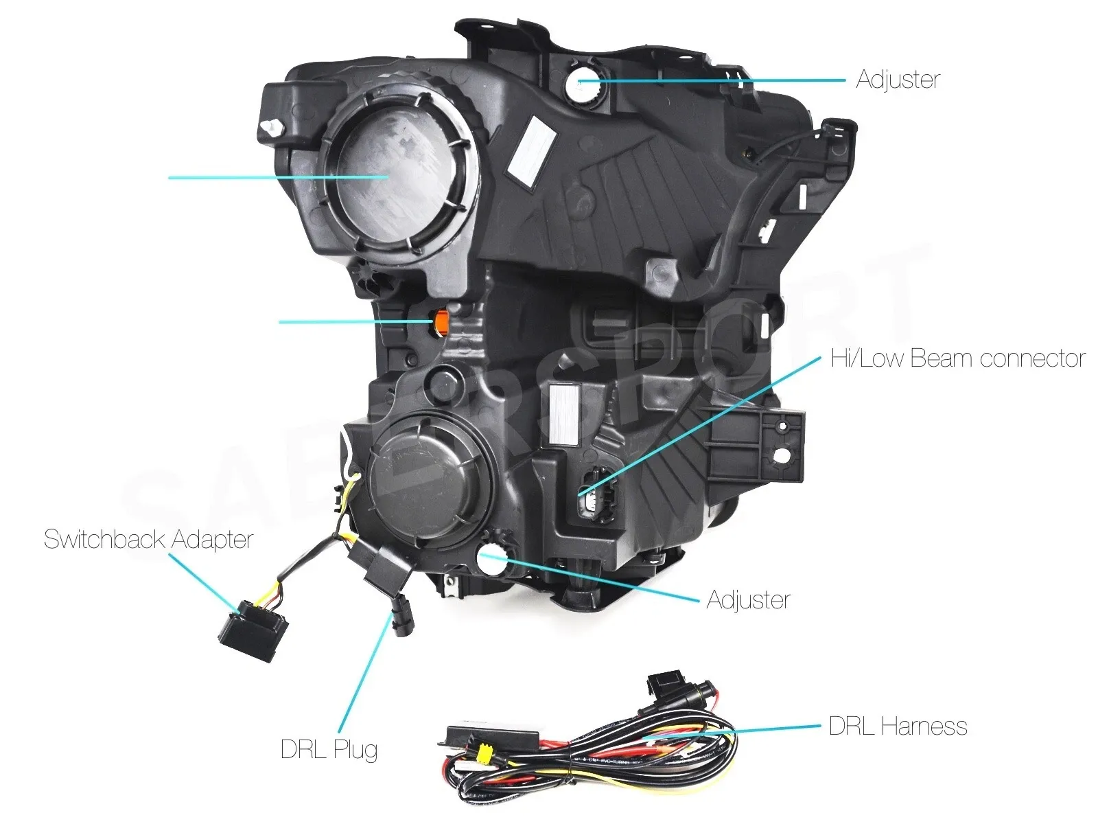 Фары Pro Series Jet Black для Ford F-150 XL/XLT 2015–2017, AlphaRex — фото 6