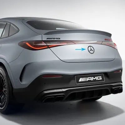 Эмблема-звезда для Mercedes-Benz CLA C118/X118, CLE C236/A236, GLC C254, E-Класс C238, GLE C167, CLS C257 и EQS V297, звезда цвета «темный хром», основание цвета «серый металлик Graphite Grey» — фото 3