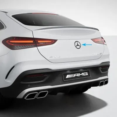Эмблема-звезда для Mercedes-Benz CLA C118/X118, CLE C236/A236, GLC C254, E-Класс C238, GLE C167, CLS C257 и EQS V297, звезда цвета «темный хром», основание цвета «синий металлик Spectral Blue» — фото 5