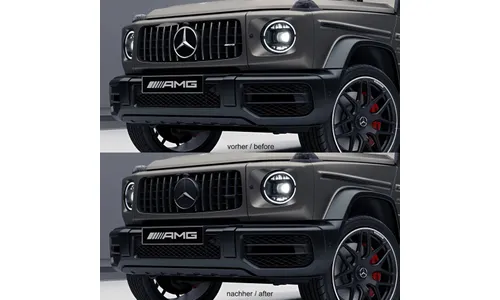 Комплект решетки Panamericana G 63 AMG Mercedes-Benz G-Класс W463A, темный хром — фото 3