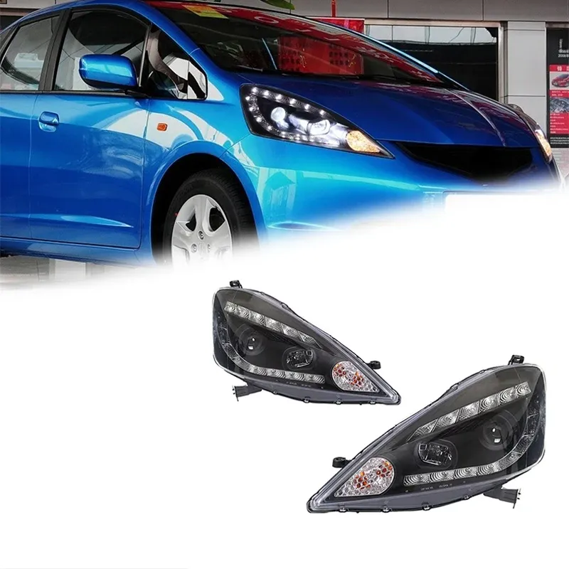 Фары передние LED с ходовыми огнями для Honda Fit Jazz (2008-2010), комплект, комплект, FT Carlight Carlight — фото 1