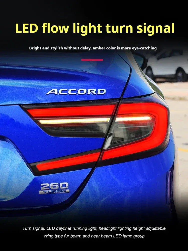 Задние LED-фонари динамический поворотник для Honda Accord 10 (2018-2022), комплект, комплект, FT Carlight Carlight — фото 5