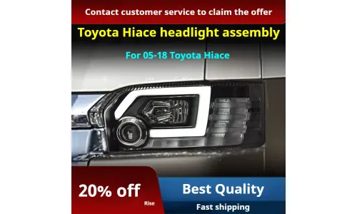 Фары передние LED с ходовыми огнями для Toyota Hiace (2005-2018), комплект, комплект, FT Carlight Carlight — фото 2
