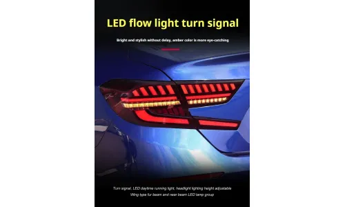 Задние LED-фонари динамический поворотник для Honda Accord 10-го поколения (2018-2022), комплект, комплект, FT Carlight Carlight — фото 4
