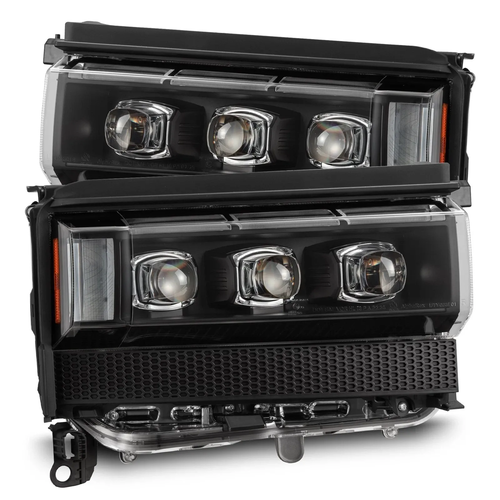 Фары проекторные светодиодные Black Nova для Toyota Land Cruiser 2024–2026, AlphaRex — фото 1