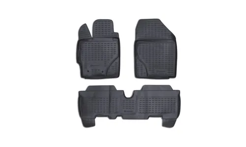 Коврики в салон TOYOTA Yaris 01/2006-2010, 3 шт. (полиуретан, серые) / Тойота Ярис — фото 1
