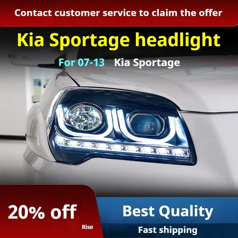 Фары передние LED с ходовыми огнями для Kia Sportage (2006-2012), комплект, комплект, FT Carlight Carlight — фото 2