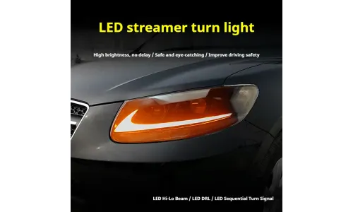 Фары передние LED с ходовыми огнями для Hyundai Santa Fe (2006-2012), комплект, комплект, FT Carlight Carlight — фото 3