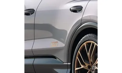 Комплект самоклеящихся пленок в виде колец Audi на боковые пороги, бронзовый матовый, 2 шт. — фото 1