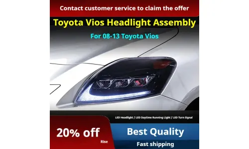Фары передние LED с ходовыми огнями для Toyota Vios (2008-2013), комплект, комплект, FT Carlight Carlight — фото 2