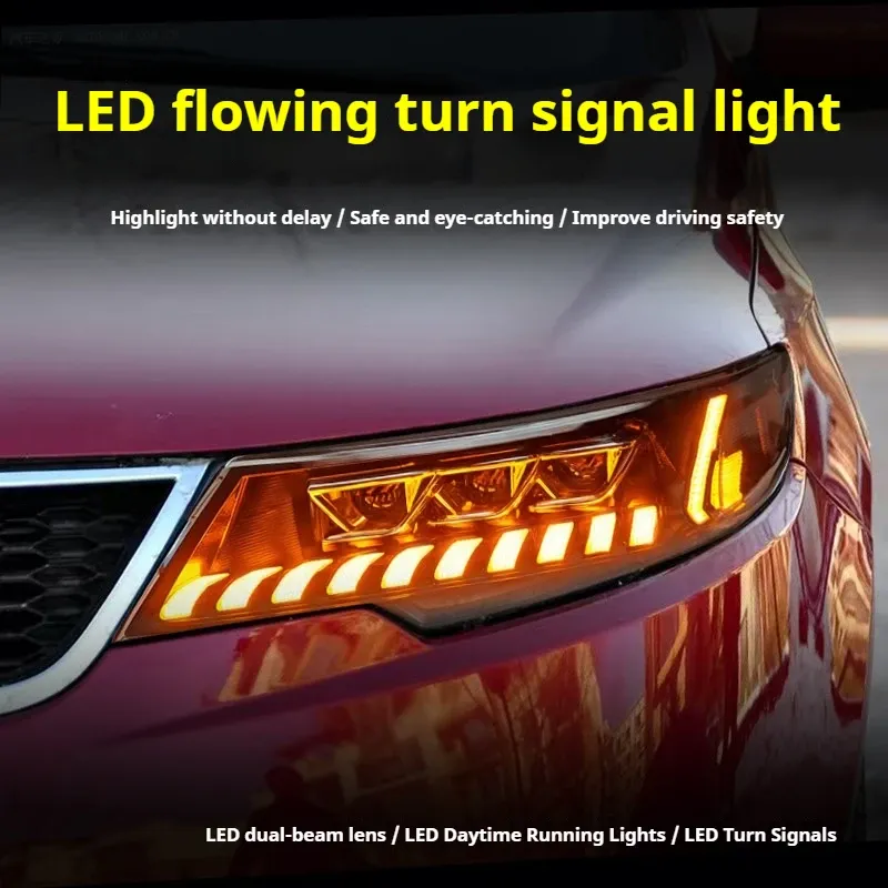 Фары передние LED с ходовыми огнями для Kia Forte (2009-2013), комплект, комплект, FT Carlight Carlight — фото 2