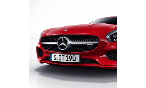 Комплект секций решетки Diamond с черными штифтами Mercedes-AMG GT C190 — фото 1