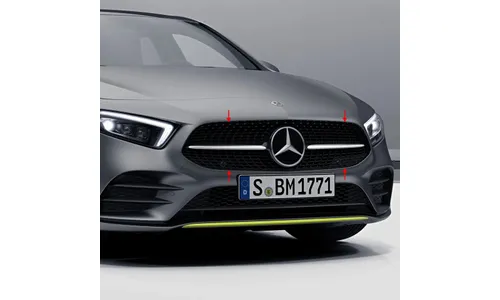 Решетка Diamond Edition 1 Mercedes-Benz A-Класс W177/V177 без камеры 360°, черные штифты — фото 1
