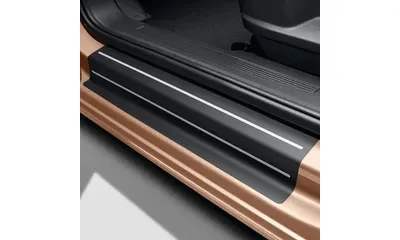 Черные защитные пленки порогов Volkswagen Caddy V SB, короткая база, комплект 4 шт. — фото 1