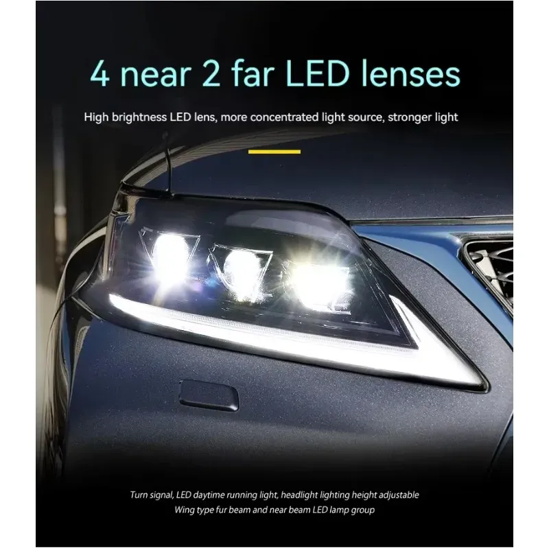Фары передние LED с ходовыми огнями для Lexus RX (2009-2015), комплект, комплект, FT Carlight Carlight — фото 3