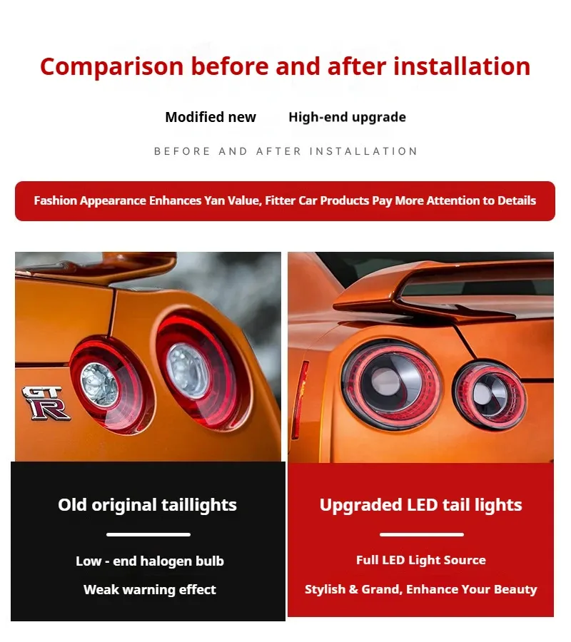 Задние LED-фонари динамический поворотник для Nissan GT-R R35 (2008-2023), комплект, комплект, FT Carlight Carlight — фото 7