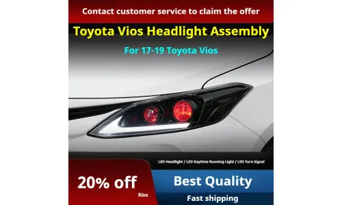 Фары передние LED с ходовыми огнями для Toyota Vios (2017-2019), комплект, комплект, FT Carlight Carlight — фото 2
