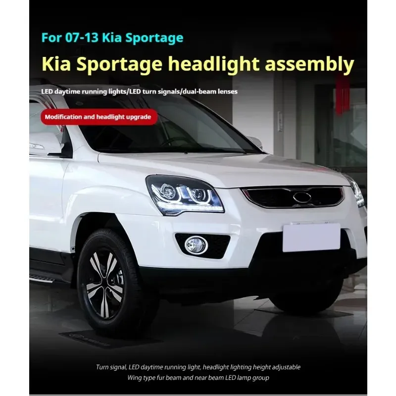 Фары передние LED с ходовыми огнями для Kia Sportage (2006-2012), комплект, комплект, FT Carlight Carlight — фото 5