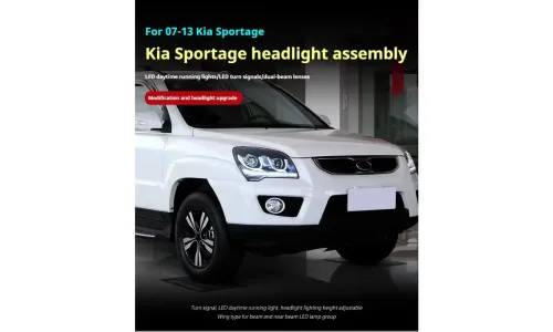 Фары передние LED с ходовыми огнями для Kia Sportage (2006-2012), комплект, комплект, FT Carlight Carlight — фото 5