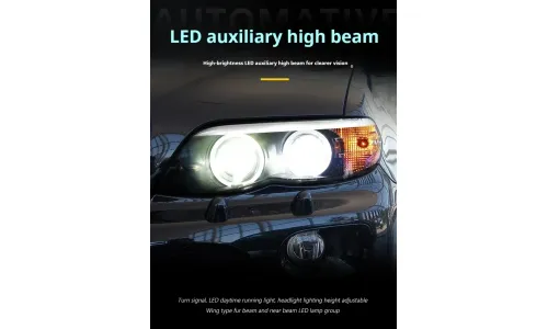 Фары передние LED с ходовыми огнями для BMW X5 E53 (2004-2006), комплект, комплект, FT Carlight Carlight — фото 3