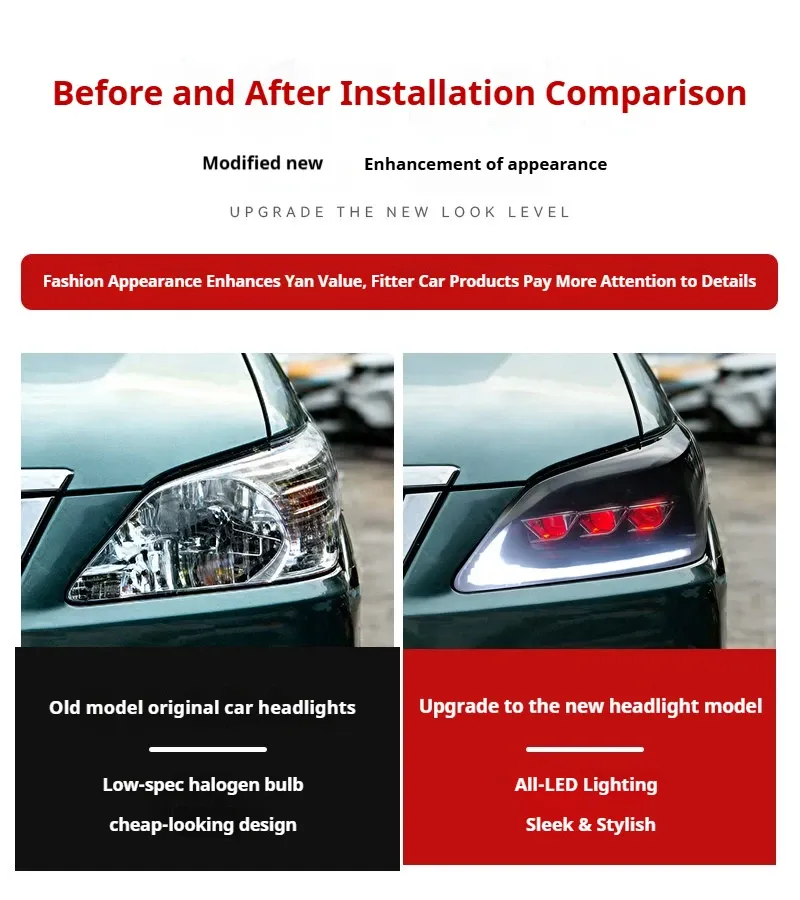 Фары передние LED с ходовыми огнями для Toyota Innova (2012-2015), комплект, комплект, FT Carlight Carlight — фото 7