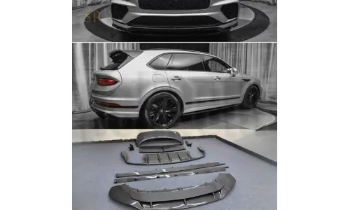 Carbon Bumper Diffuser Side Skirt Spoiler Kit Fit For Bentley Bentayga 2021-2025 — фото 1
