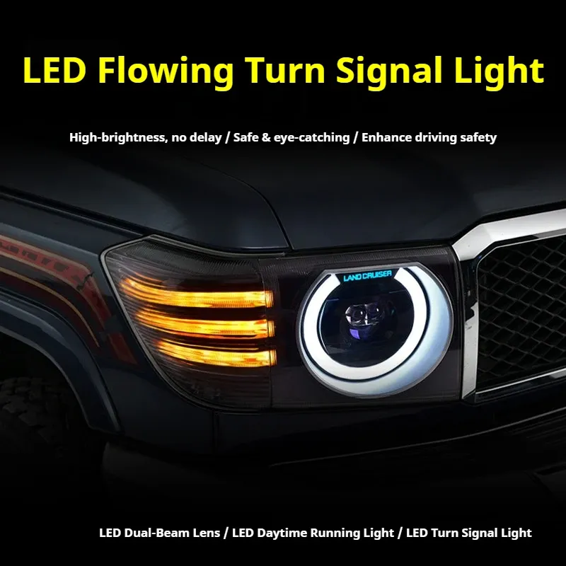 Фары передние LED с ходовыми огнями для Toyota Land Cruiser 70 (2007-2023), комплект, комплект, FT Carlight Carlight — фото 3
