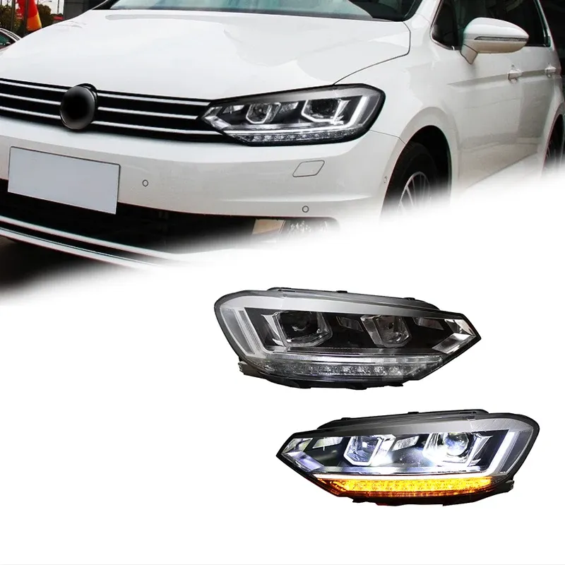 Фары передние LED с ходовыми огнями для VW Touran L (2016-2020), комплект, комплект, FT Carlight Carlight — фото 1