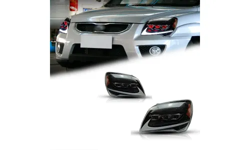 Фары передние LED с ходовыми огнями для Kia Sportage (2007-2012), комплект, комплект, FT Carlight Carlight — фото 1