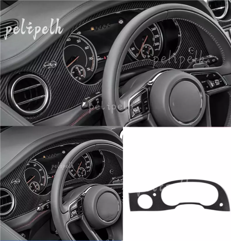 Carbon Fiber For Bentley Bentayga 17-23 Console Dashboard Decorative Frame Cover — фото 1