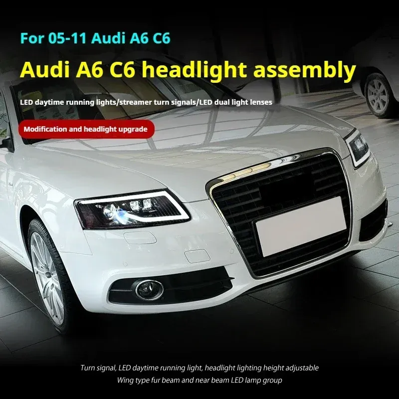 Фары Full LED проектор ДХО для Audi A6 C6 (2005-2011), комплект, комплект, FT Carlight Carlight — фото 4