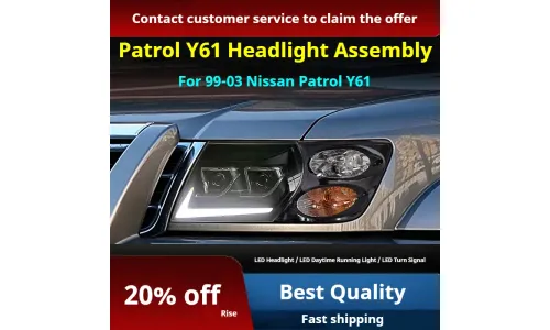 Фары передние LED с ходовыми огнями для Nissan Patrol Y61 (1999-2003), комплект, FT Carlight — фото 2