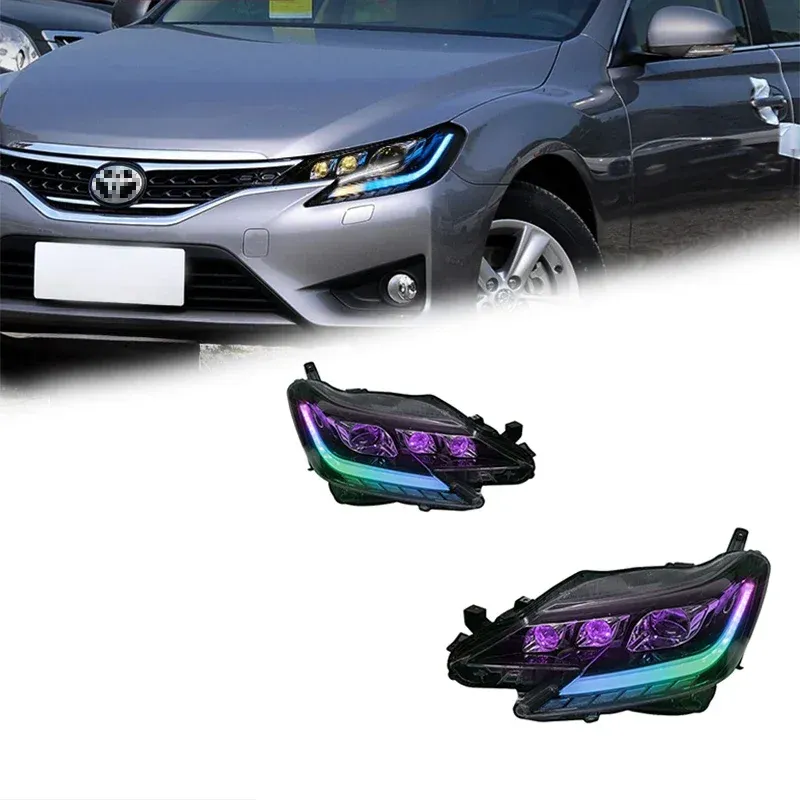 Фары передние LED с ходовыми огнями RGB для Toyota Mark X (2013-2017), комплект, комплект, FT Carlight Carlight — фото 1
