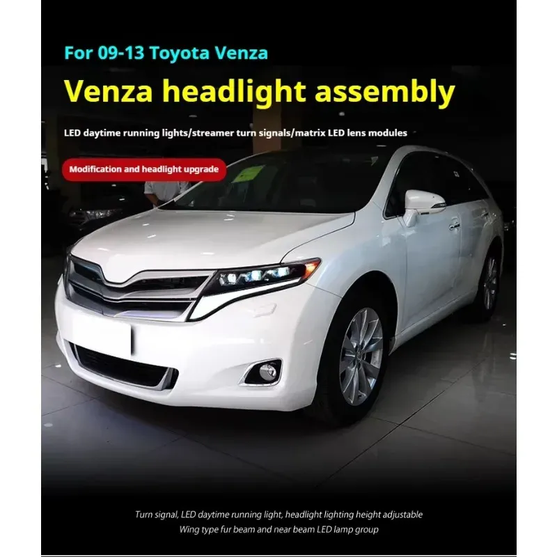 Фары передние LED с ходовыми огнями для Toyota Venza (2009-2013), комплект, FT Carlight — фото 4