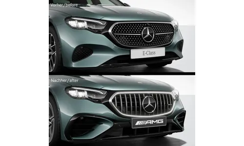 Комплект решетки Panamericana E 53 AMG с подсветкой Mercedes-Benz E-Класс W214, хром, Distronic 239/258, с камерой 360° — фото 5
