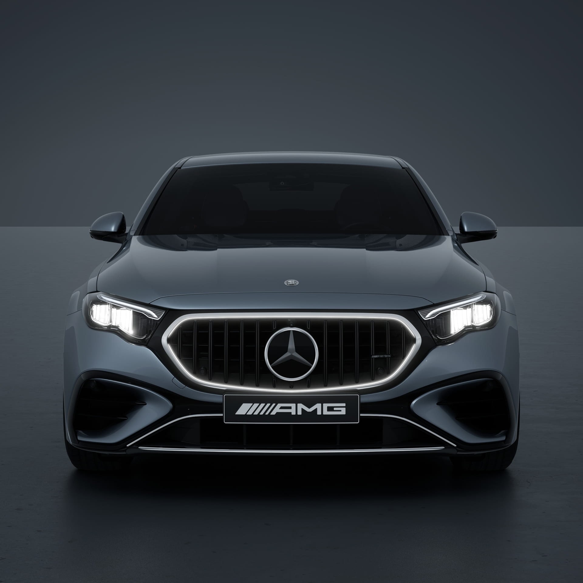 Комплект решетки Panamericana E 53 AMG с подсветкой Mercedes-Benz E-Класс W214, темный хром, Distronic 239/258, с камерой 360° — фото 4