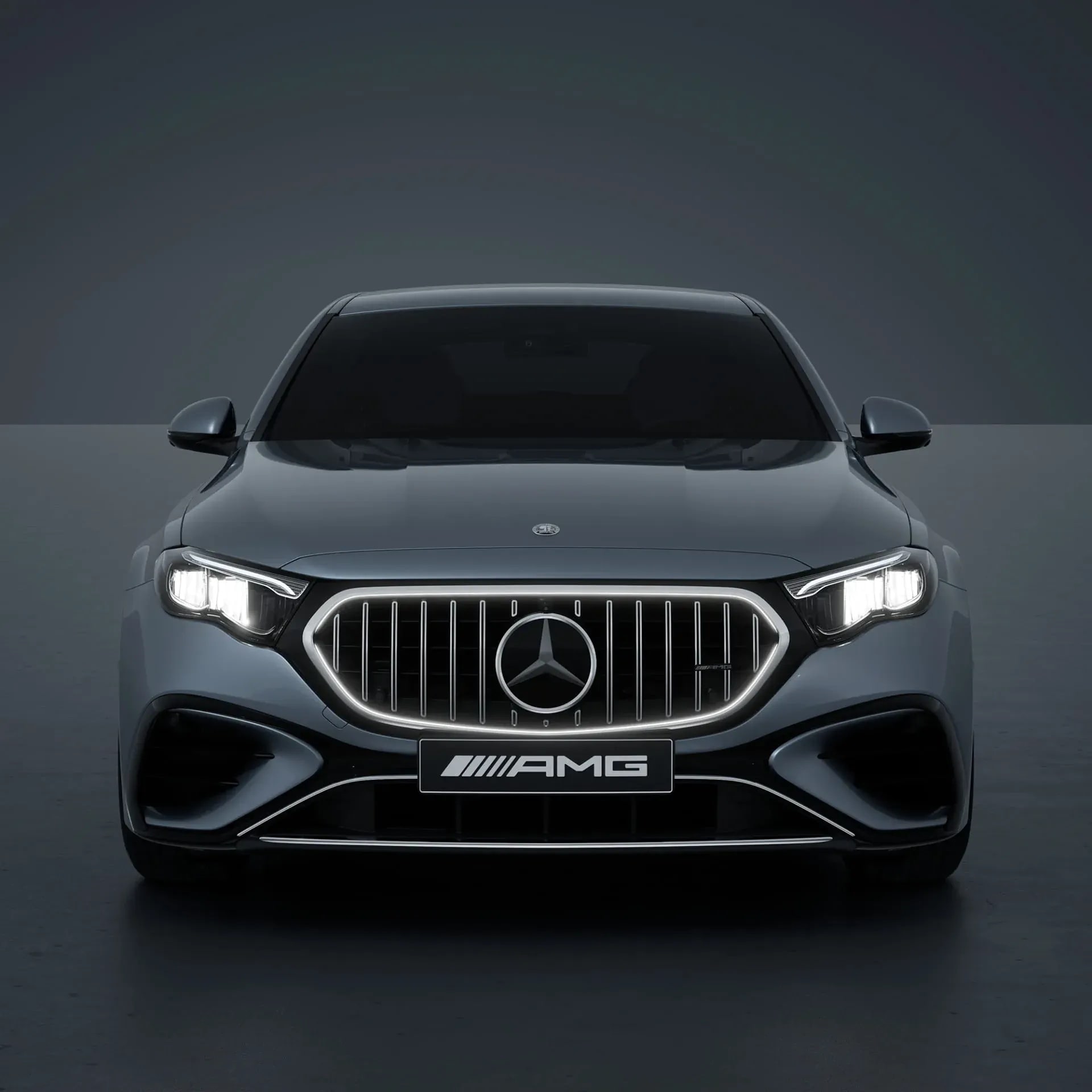 Комплект решетки Panamericana E 53 AMG с подсветкой Mercedes-Benz E-Класс W214, хром, Distronic 233, без камеры 360° — фото 4
