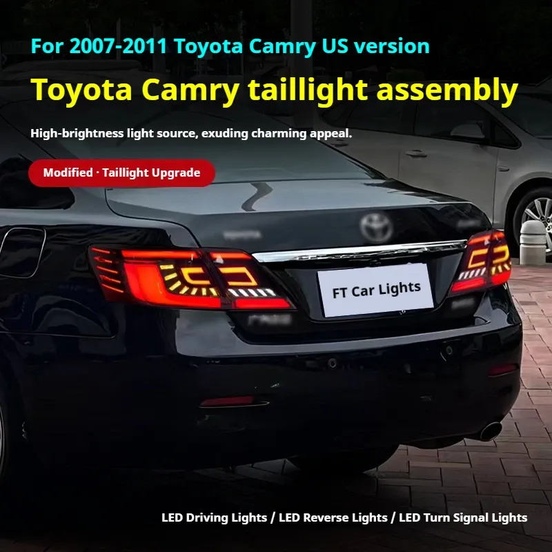 Задние LED-фонари динамический поворотник для Toyota Camry (2007-2011, США), комплект, комплект, FT Carlight Carlight — фото 4
