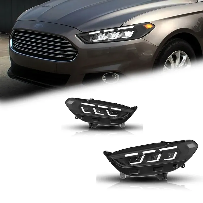 Фары передние LED с ходовыми огнями для Ford Mondeo/Fusion (2013-2016), комплект, комплект, FT Carlight Carlight — фото 1