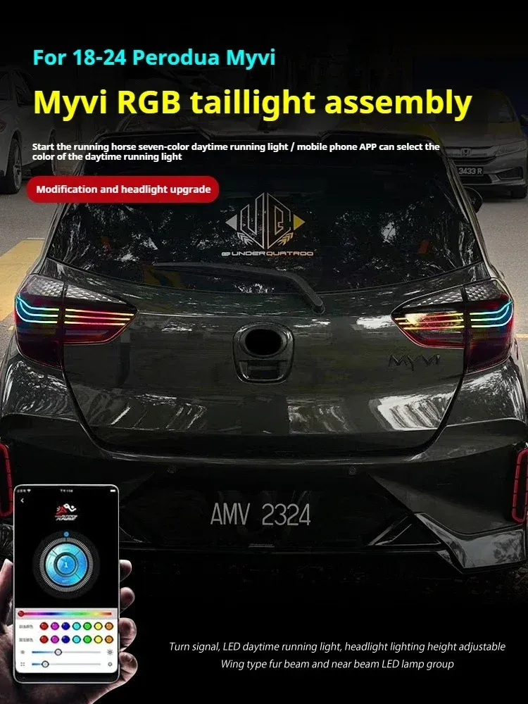 Задние LED-фонари RGB динамический поворотник для Perodua Myvi (2018-2024), комплект, комплект, FT Carlight Carlight — фото 5