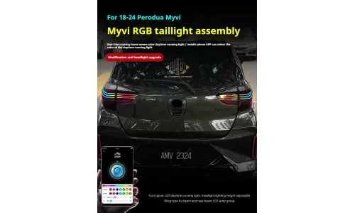 Задние LED-фонари RGB динамический поворотник для Perodua Myvi (2018-2024), комплект, комплект, FT Carlight Carlight — фото 5