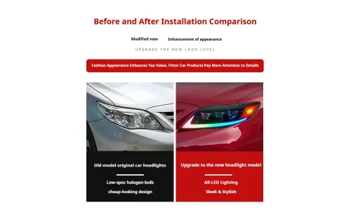Фары передние LED с ходовыми огнями для Toyota Camry (2009-2011, США), комплект, комплект, FT Carlight Carlight — фото 7
