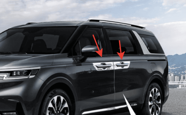 Накладки под ручки дверей Kia Carnival 2021-, хром — фото 1