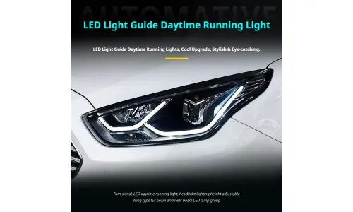 Фары передние LED с ходовыми огнями для Ford Escort (2015-2017), комплект, комплект, FT Carlight Carlight — фото 3