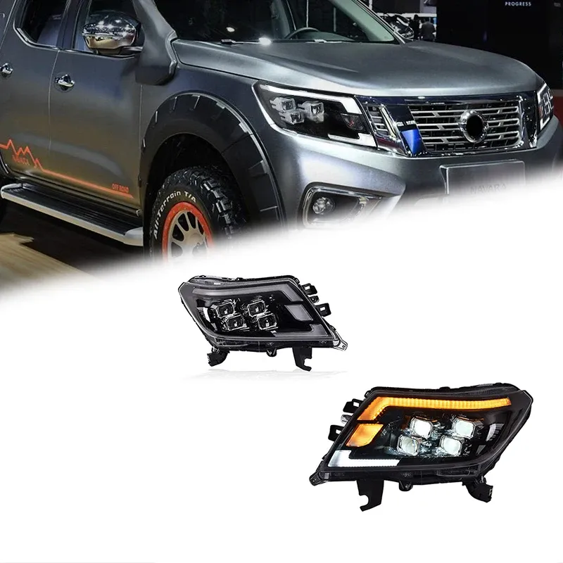 Фары передние LED с ходовыми огнями для Nissan Navara NP300 (2014-2022), комплект, комплект, FT Carlight Carlight — фото 1