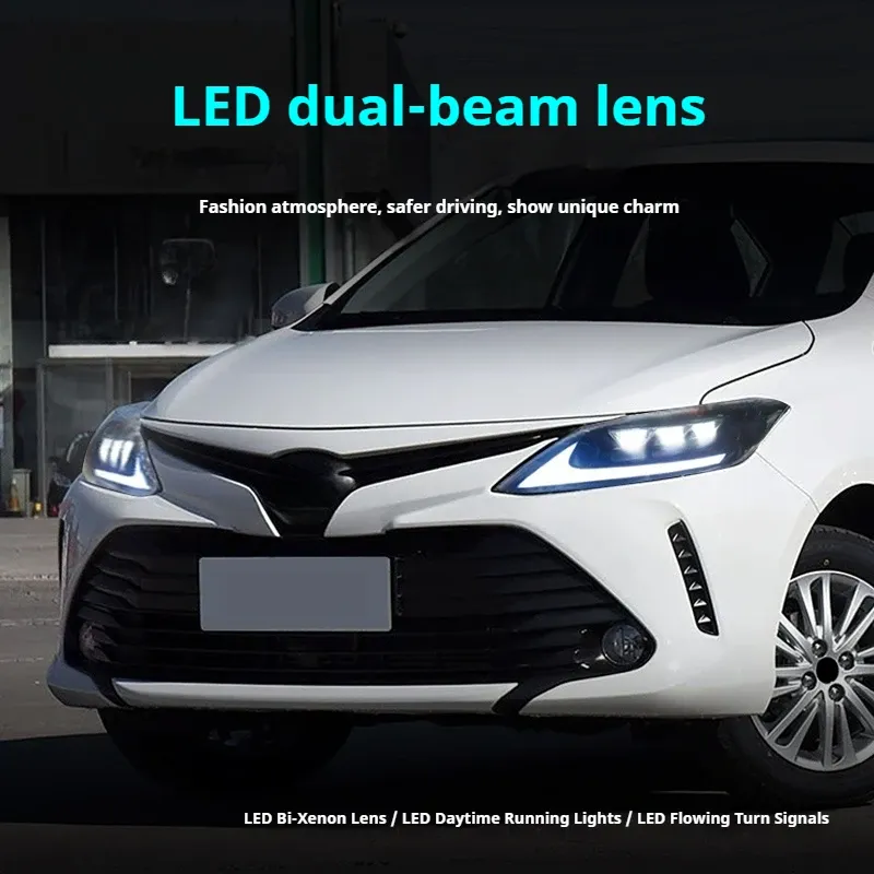 Фары передние LED с ходовыми огнями для Toyota Vios (2017-2019), комплект, FT Carlight — фото 4